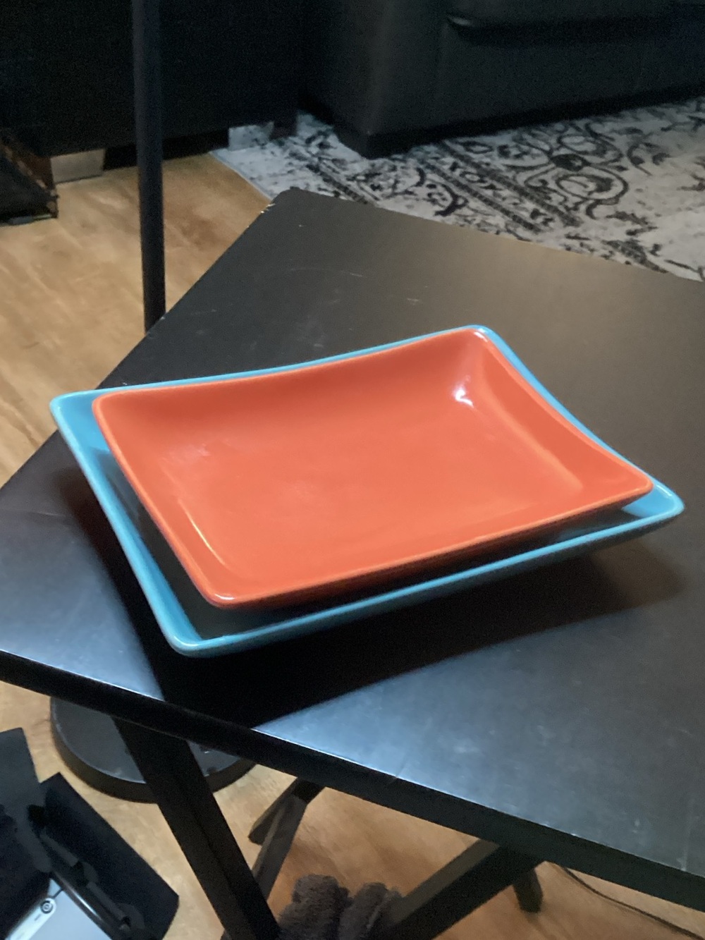Ceramic Rectangular Serving Plates - Orange and Turquoise - Pier 1 Imports